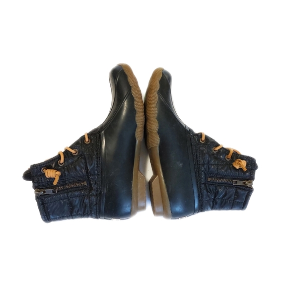 SPERRY Women's Black Saltwater Shiny Quilted Duck Rain Boot Shoe STD80755 SZ 7.5 - Picture 8 of 9